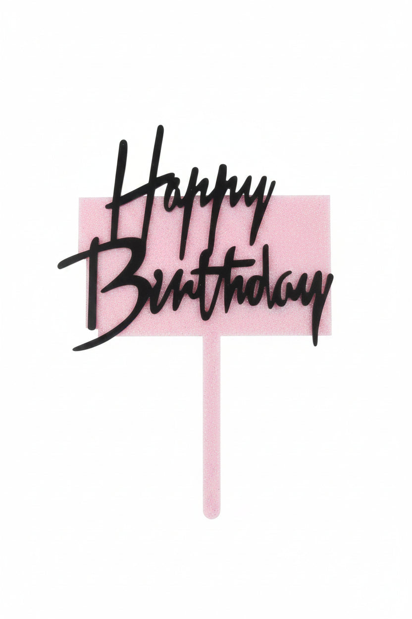 Pink & Black Cake Topper