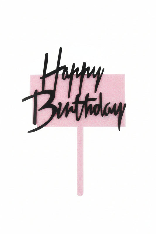 Pink & Black Cake Topper