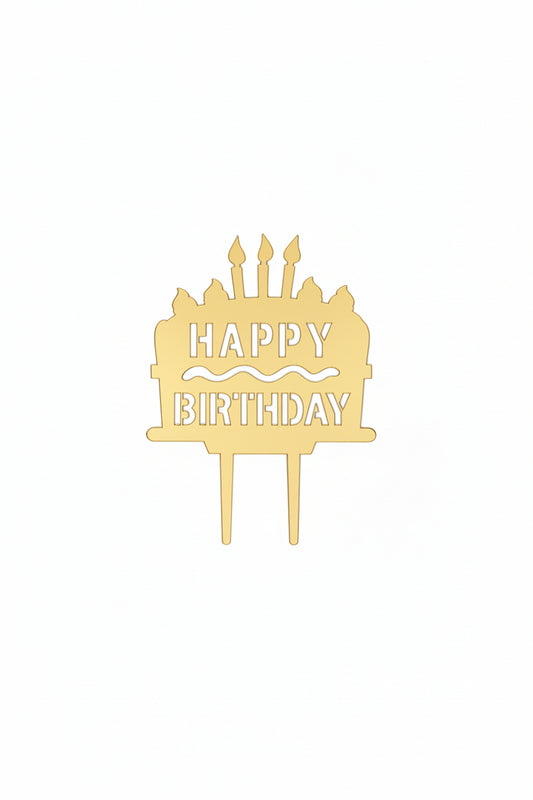 Candles on top Gold Cake Topper