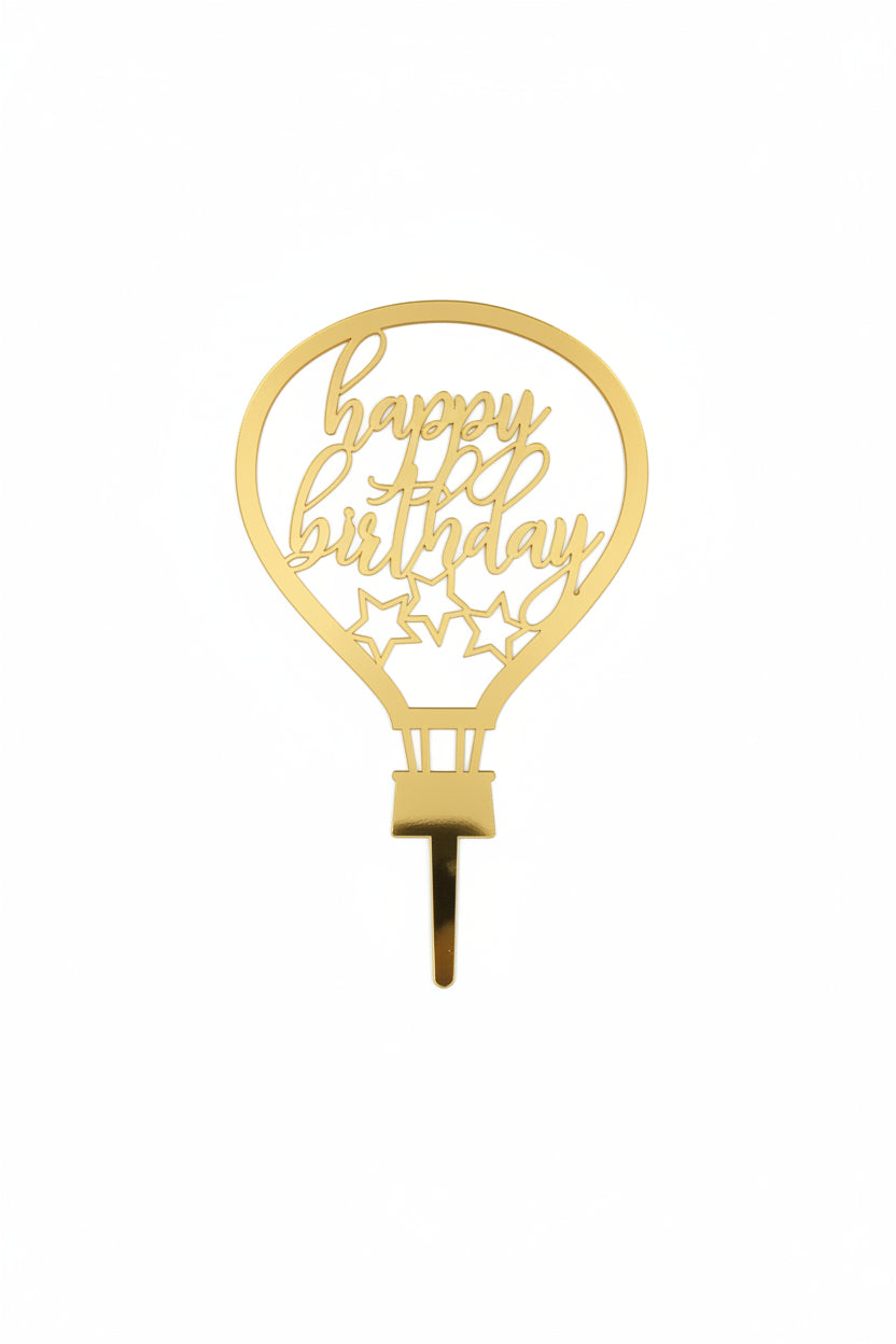 Gold Hot Air Balloon Cake Topper