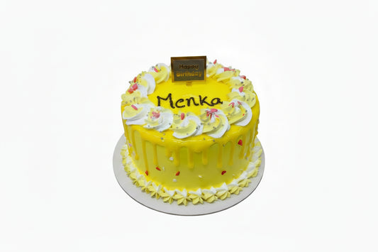Yellow and White Rosette Cake